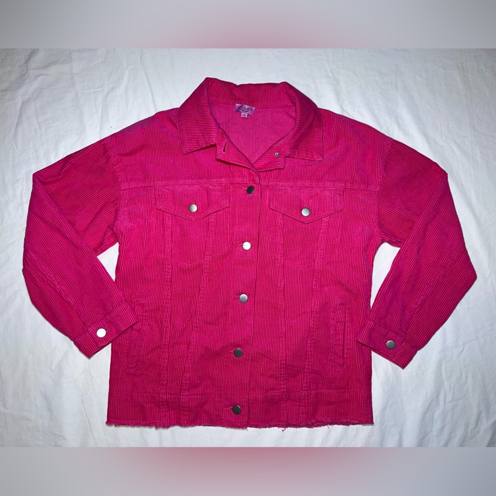 Mi Ami Francesca’s Corduroy Button Down Pink Shacket/Jacket Women's Small